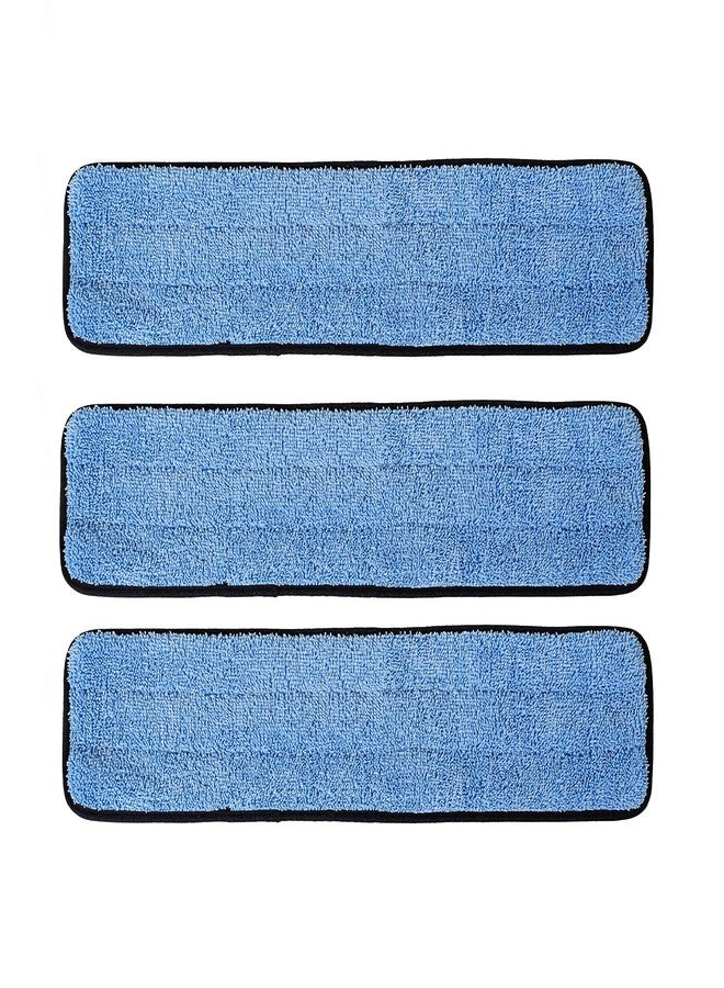Real Clean 24" Commercial and Janitorial Microfiber Wet Mop Refill Pads for Flat Microfiber Mop Frames (3 Pack, Blue) - Image 1