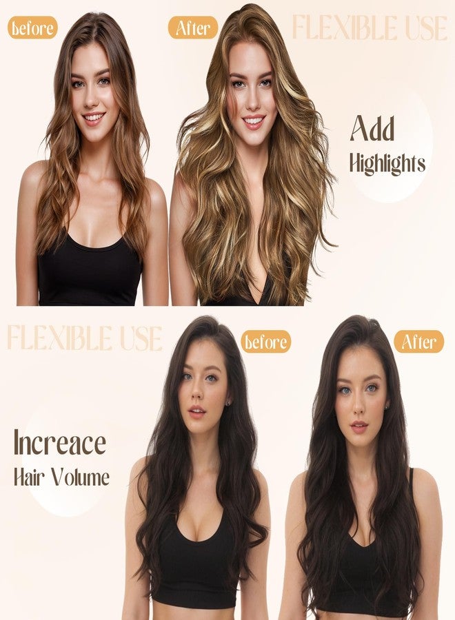 S-noilite 6Pcs Clip in Human Hair Extensions,Remy Single Clip in Hair Extensions 6Pcs 6clips Straight Natural Black Seamless Hairpieces for Women 20Inch 44g - Image 4