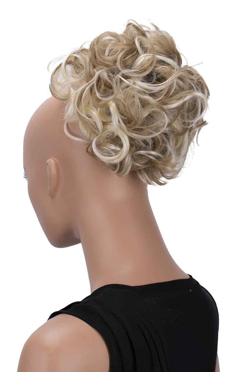 CAISHA Bun Hairpiece Ponytail Topknot HepburnBun Scrunchie Updo Light Blonde Mix HK114