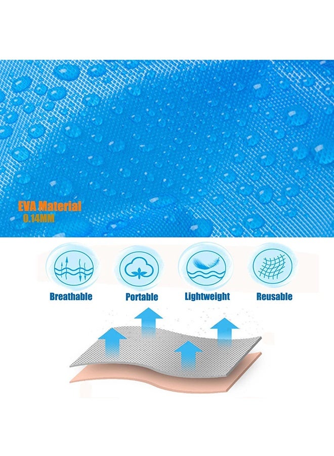 Peachjoy Kids Raincoat, 1Pcs Kids Waterproof Thick Rain Ponchos For Kids,Reusable Emergency Rain Coats For Boys Girls, Kids Snow Rainwear Jacket with Hood and Drawstring, Portable EVA Rain Jacket, White - Image 4