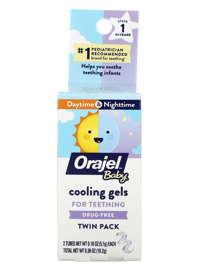 Orajel - Baby Daytime + Nighttime Cooling Gels for Teething 0+ Years 2 Tubes 0.18 oz (5.1 g) Each - Image 1