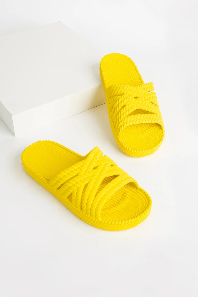 Pembe Potin Pink Potin Mesh Tape Anti-Slip Sole Eva Women's Slippers Z-212