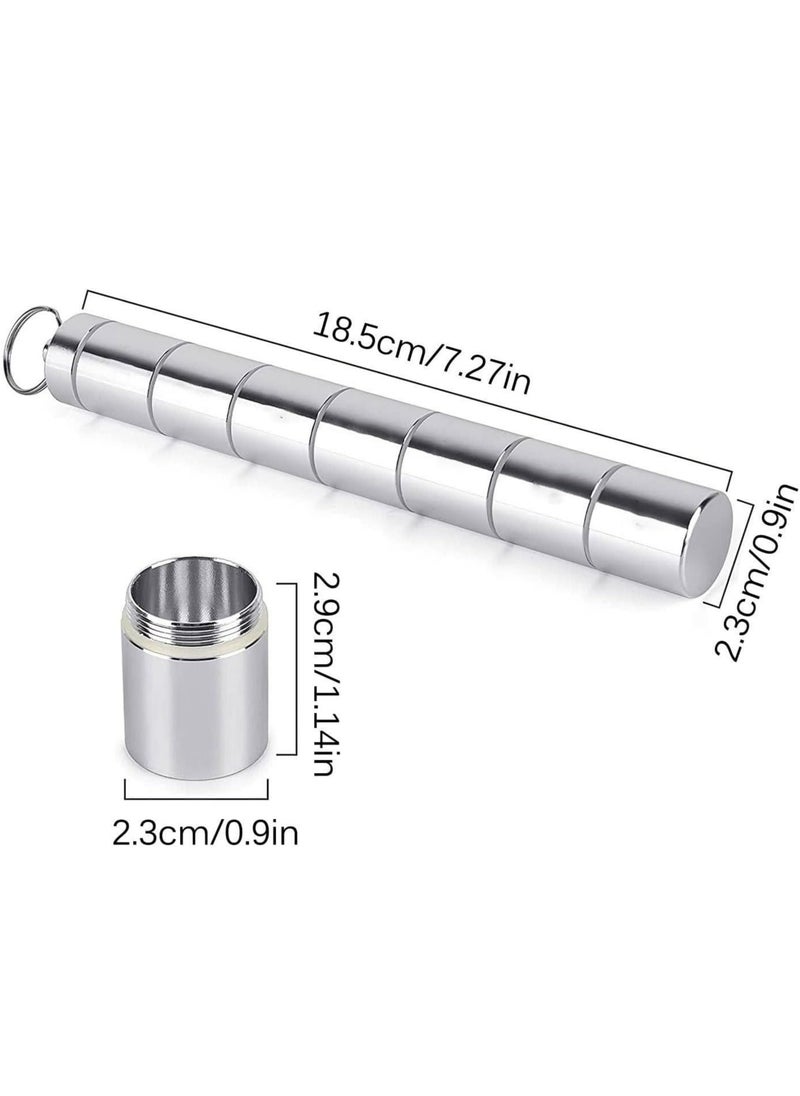 Generic Metal Moisture Resistant Weekly Pill Organizer, Applicable Aluminum Alloy Free Travel Hiking 7 Day Pill Case Waterproof & Large Storage Compartment for Pills, Vitamins,Silver  - Image 2