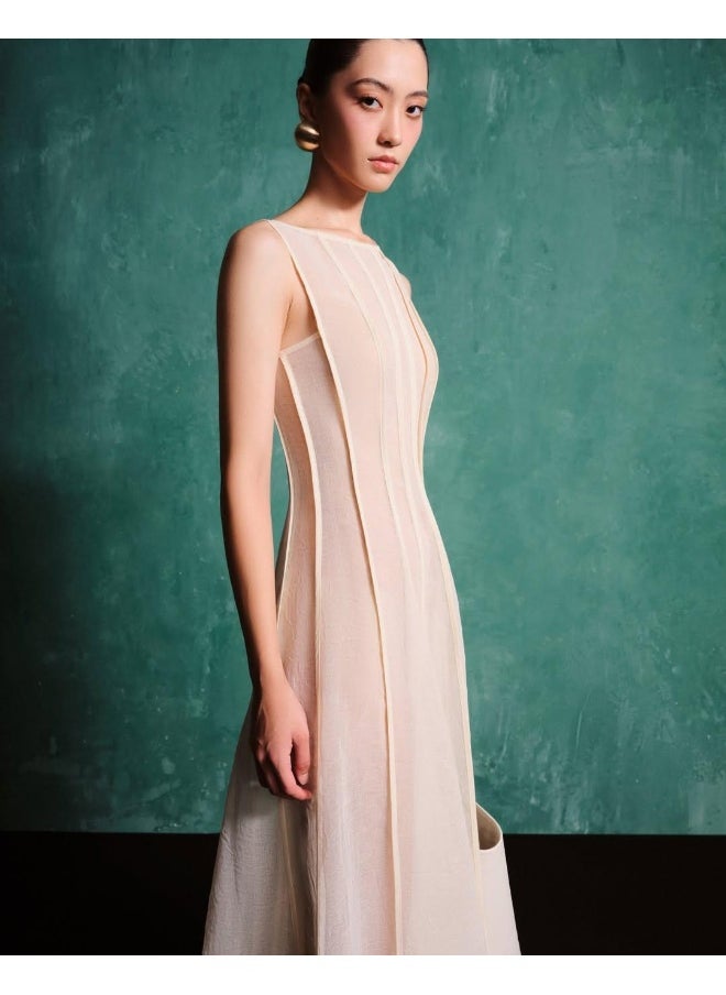 Madam Uniq French Vintage Long Breathable Waist-Defined Dress  - Image 3