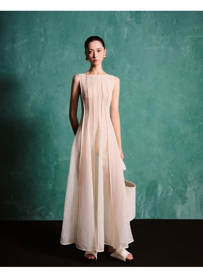 Madam Uniq French Vintage Long Breathable Waist-Defined Dress  - Image 1