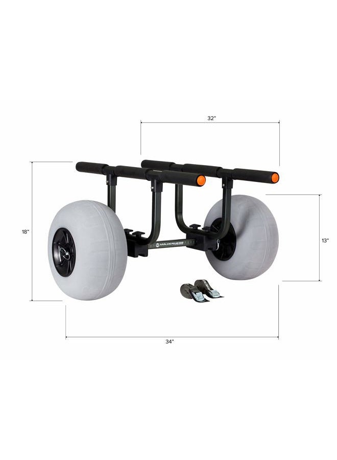 Wilderness Systems Heavy Duty Kayak Cart | Inflatable Beach Wheels | 330 Lb Weight Rating | for Kayaks and Canoes, Model Number: 8070167, One Size - Image 2