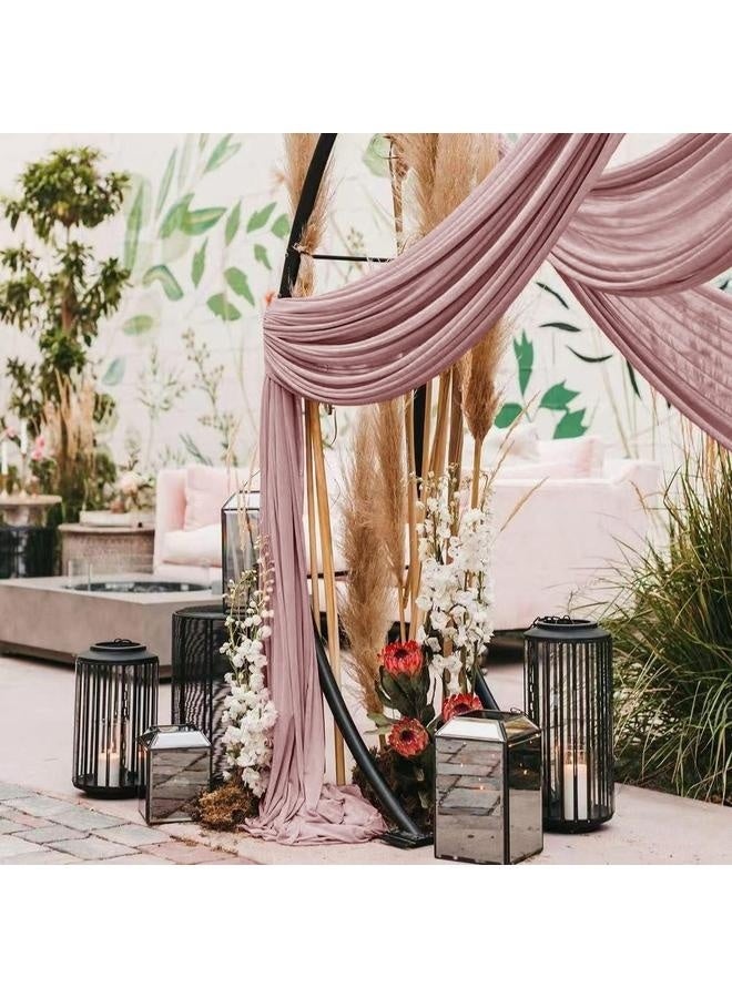Wedding Arch Draping Fabric 1 Panels Dusty Rose Sheer Chiffon Arch Drapery for Bridal Shower Backdrop Outdoor Party Arches Church Ceremony Decoration  - Image 5