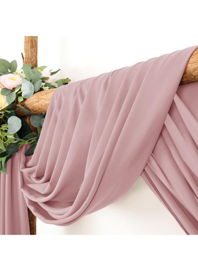 Wedding Arch Draping Fabric 1 Panels Dusty Rose Sheer Chiffon Arch Drapery for Bridal Shower Backdrop Outdoor Party Arches Church Ceremony Decoration  - Image 3