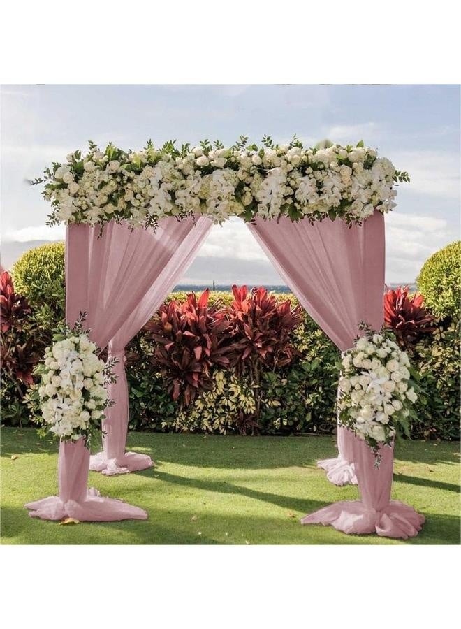 Wedding Arch Draping Fabric 1 Panels Dusty Rose Sheer Chiffon Arch Drapery for Bridal Shower Backdrop Outdoor Party Arches Church Ceremony Decoration  - Image 2