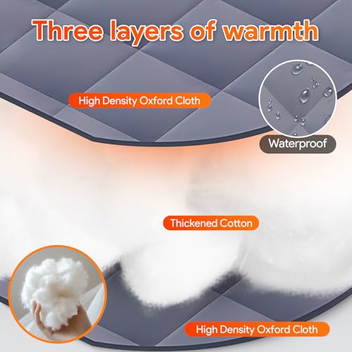 Taimimy 3 Layer 63 x 39 Inch Window Insulation for Winter, Oxford Thermal Insulated Window Cover with Thicken Cotton & Fastener, Grey Window Curtain Kit for Winterizing Keeping Home Warm - Image 3