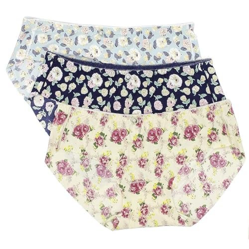GRANTH ENTERPRISE Women's Printed Multicolor Seamless Hipster Ice Silk Panty (Set of 3, Color May Vary) - X-Large - Image 1