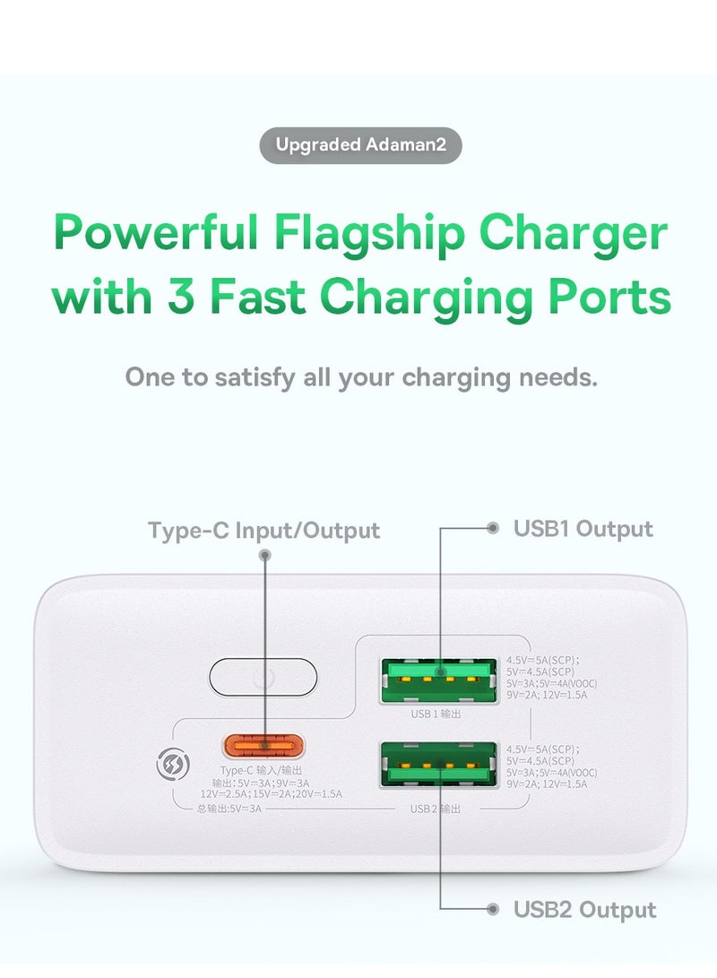 بيسوس بنك الطاقة، شاحن iPhone المحمول بقدرة 30 وات، USB C شحن سريع عالي السرعة 1 * USB-C PD ومخرجان USB متوافقان مع سلسلة iPhone 15/14/13/12، وSamsung S23، وiPad Pro، وAirPods إلخ - Image 4