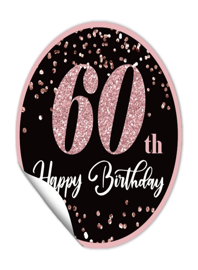 REWIDPARTY 1.5 Inch Round 60th Birthday Stickers（80 Pieces） Rose Gold Happy 60th Birthday Stickers 60th Birthday Party Favor Stickers Adhesive Party Stickers 60th Birthday Party Decorations Supplies - Image 1