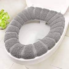 S INDIA MART Washable Soft Warmer Toilet Seat Cover Stretchable Easy Installation Thicker Cloth Cushion Mat Lid Cover Pads Multicolor Pack of 2 - Image 2