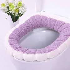S INDIA MART Washable Soft Warmer Toilet Seat Cover Stretchable Easy Installation Thicker Cloth Cushion Mat Lid Cover Pads Multicolor Pack of 2 - Image 5
