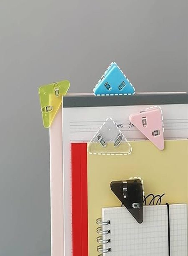 TUPERMAR Paper Corner Clip Prevent Books Curling Multifunctional Document Clip Book Corner Protection Clip Plastic Page Markers Clips Colorful Book Page Corner Clip Bookmarks Bulk for Book (5pc) - Image 2