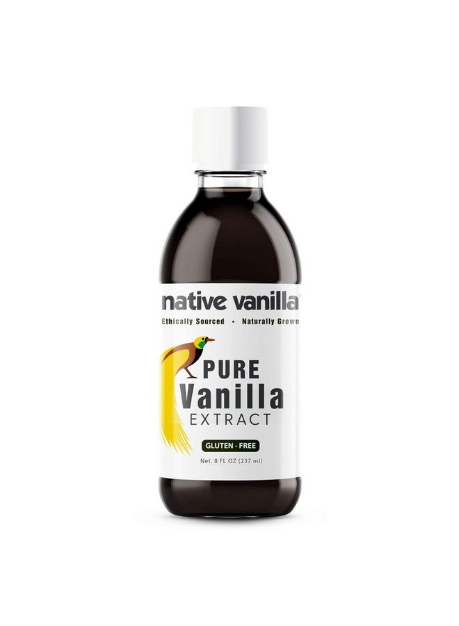 Native Vanilla 8 oz Pure Vanilla Extract - 100% Real Vanilla Extract - For Cooking, Drinks & Desserts - 100% Vegan, Sugar Free & Kosher - Non-GMO & Gluten-Free - Native Vanilla - Image 1