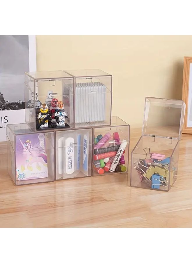 Transparent Acrylic Flip Top Card Box Large Capacity Organizer For Collectibles Toys Accessories - Image 3