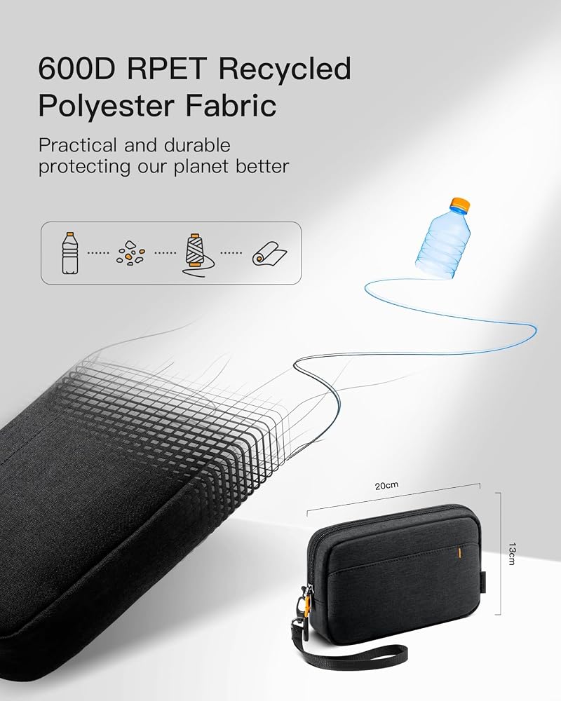 SYOSI Electronics Organizer Travel Case Small, Water-resistant Cable Organizer Pouch with Detachable Handle for Charger Cables Phone Accessories, Black - Image 4