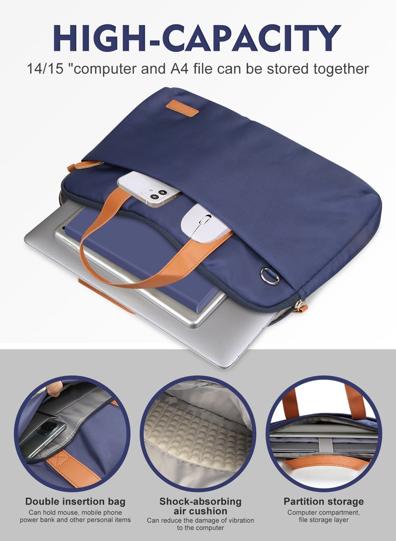 URbazaar Laptop Bag 15.6 Inch for Women Men Shoulder Bag with Cable Organize Bag Waterproof Laptop Sleeve Case Business Briefcase College 15-16.1 Inch Laptop Carrier - Image 4