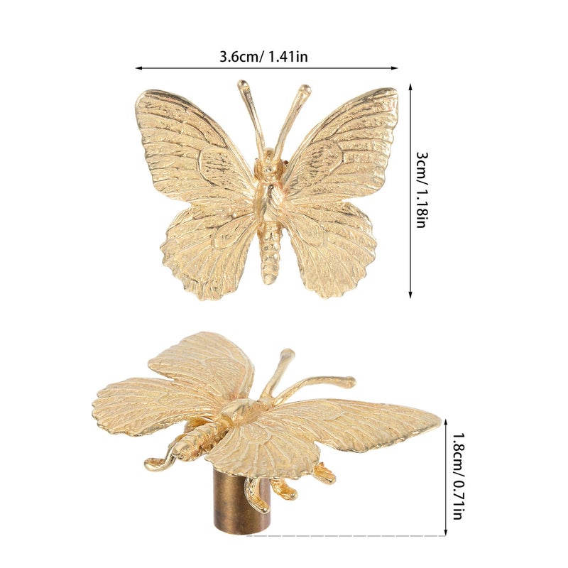 Solid Brass Butterfly Cabinet Handles Bronze Door Pulls Vintage Decorative Hardware - Image 3