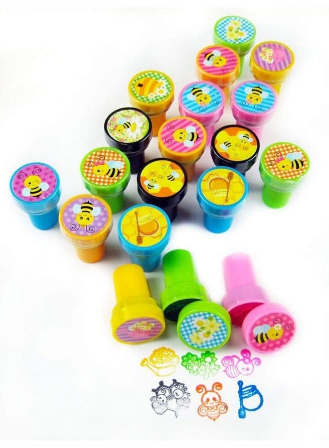 TINYMILLS Tiny Mills 24 Pcs Bee Stampers for Kids, Bumble Bee Party Favors Baby Shower Favors Bee Party Supplies - Image 1