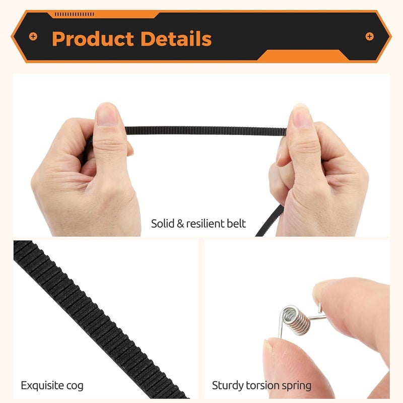 Gt2 Timing Belt 16.4 Ft, 20-Tooth Timing Pulley Wheels 4 Pcs, Idler Pulley 4 Pcs, Torsion Springs 8 Pcs, Gear Clamp Mount Blocks 4 Pcs with Allen Wrench for 3D Printer - Image 3