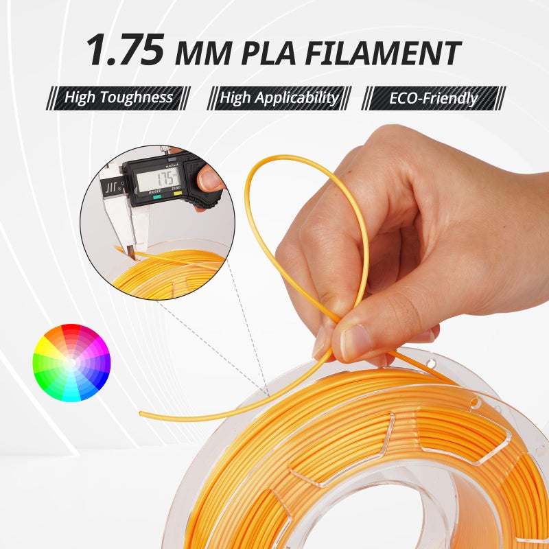 AMOLEN PLA 3D Printer Filament PLA Filament 1.75mm Silk Filament Bundle,Gold, Silver,Bronze, Red Copper,3D Printing Filament Bundle, 200gX 4 Spools - Image 3