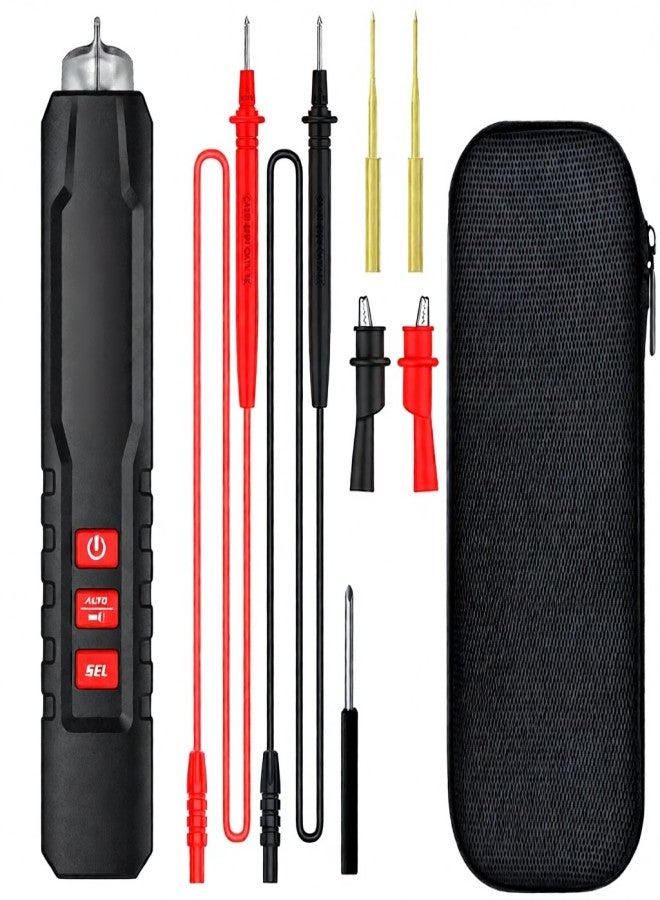 بي سايد جهاز قياس متعدد الوظائف رقمي محمول على شكل قلم، مزود بشاشة ثنائية اللون مقاس 1.9 بوصة، لقياس الجهد الفعال الحقيقي (TRMS)، والسعة، والمقاومة، والتردد، واستمرارية الثنائيات، ودرجة الحرارة، وقياس الجهد غير التلامسي (NCV). - Image 1