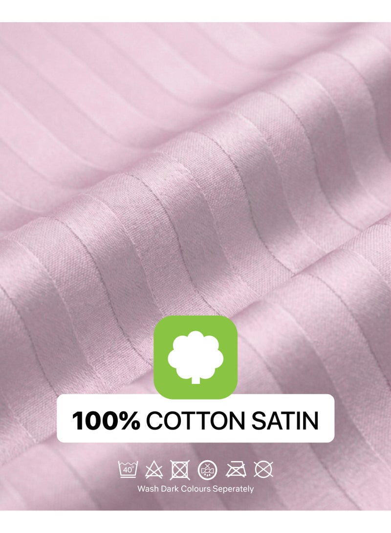 Elega Decor 210TC Cotton Satin Single Strpies Bed Sheet Set 2PC | Soft Breathable Satin Flat Sheet 180x260 cm | 1 pillowcase 50x75 cm | OEKO-TEX & ECAS Certified - Image 5