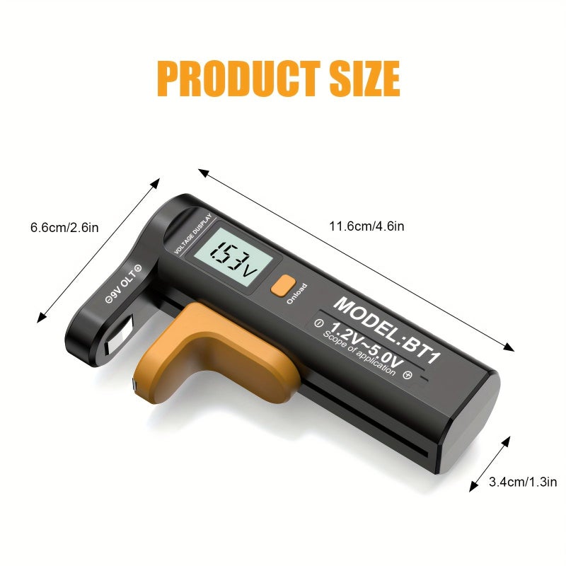 أداة تشخيص سعة البطارية الرقمية السوداء لبطاريات AA، AAA، 9V، 1.5V - Image 5