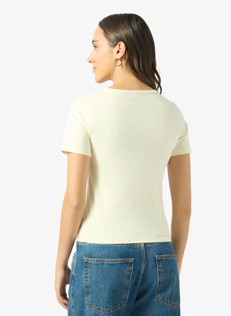 Ginger Basics Soft Polyamide Crew Neck Top