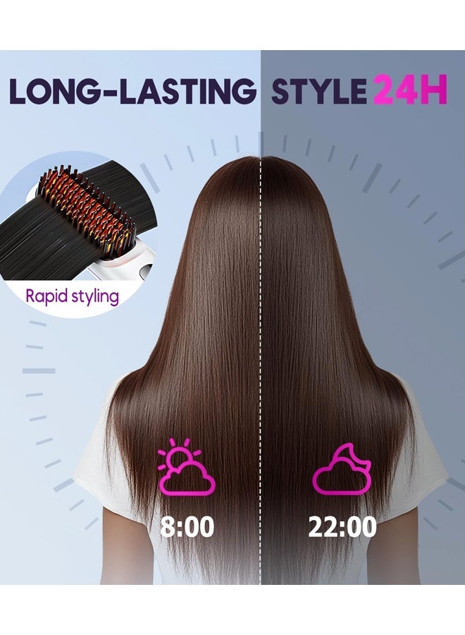 فرشاة فرد الشعر المحمولة، شاشة LED، مكواة فرد الشعر اللاسلكية القابلة لإعادة الشحن، مشط للشعر القصير والطويل للنساء - Image 5