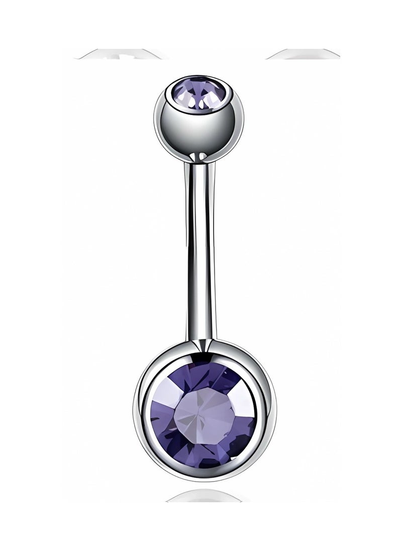 Generic Yosrstore Belly Button Rings Navel Piercing Jewelry Steel Crystals Bar  - Image 3