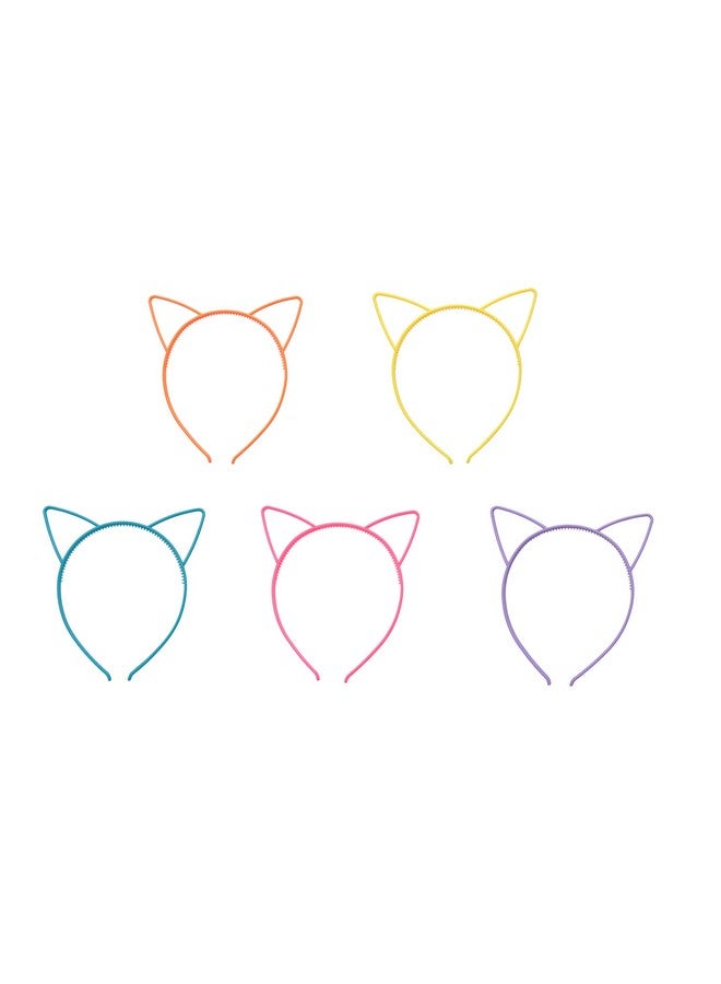 sowaka Owaka 5 Pcs Cat Ear Headband Plastic Cute Multi Color Hair Bands Hair Hoops Headwear Accessories For Women Girls Birthday Parties Decoration Costume Daily Wear - Image 1