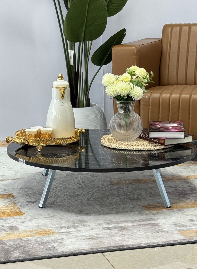 Living Circular Wooden Floor Service Table | The Perfect Table for Arabic Majlis | Foldable Table - Image 1