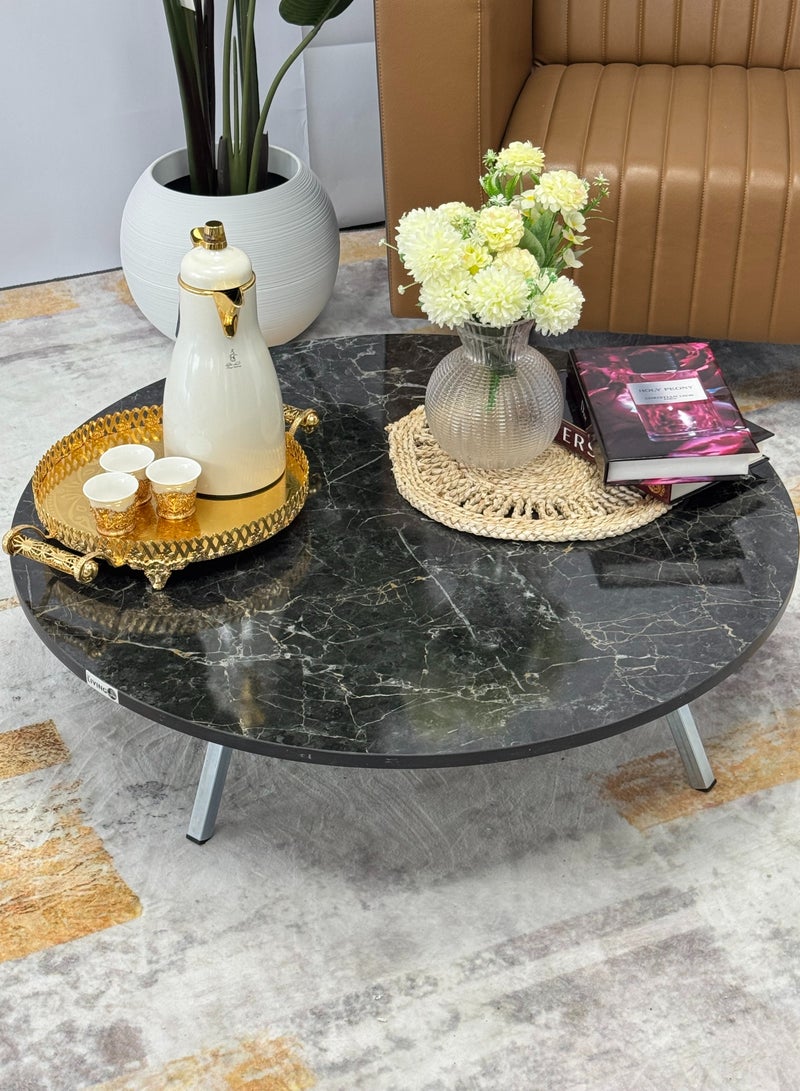 Living Circular Wooden Floor Service Table | The Perfect Table for Arabic Majlis | Foldable Table - Image 2