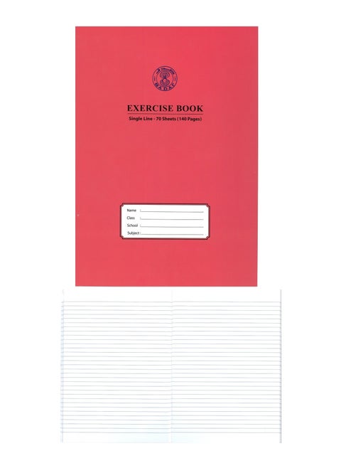 A4 Size Single Lined Notebook 70 Sheets Assorted Colours