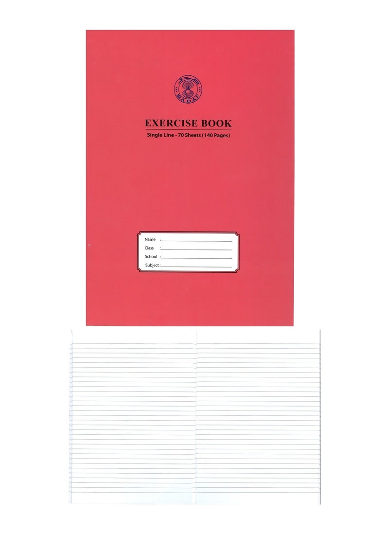 Sadaf A4 Size Single Lined Notebook 70 Sheets Assorted Colours  - Image 1