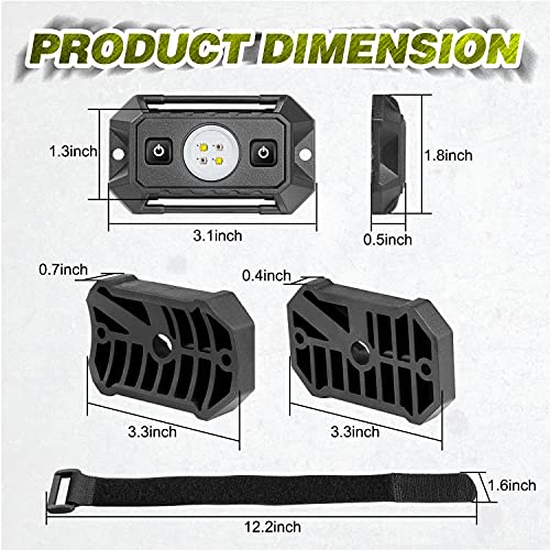 LTEODCHEW LED UTV Dome Light Red White, IP68 Waterproof Aluminum Car Interior Light W/Switch, Roll Cage Bar Courtesy Work Lights for UTV Polaris RZR Ranger Truck RV Can-Am X3 ATV - Image 2