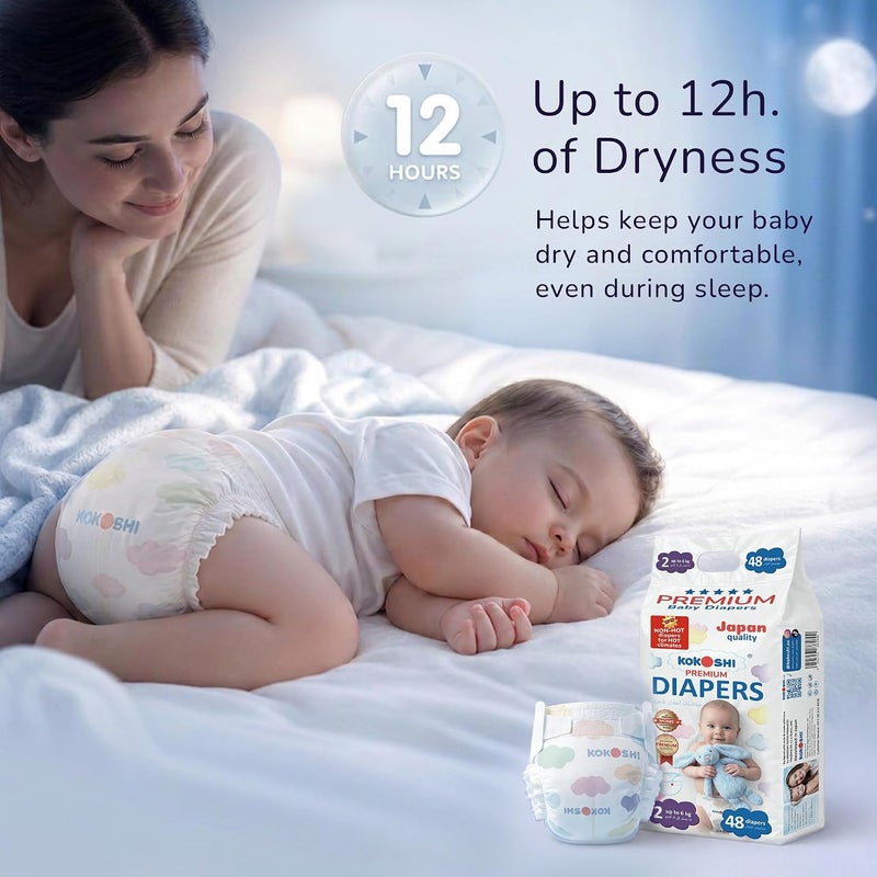 Kokoshi Premium, Size 2, S, 4-6 kg, 82 Diapers - Image 3