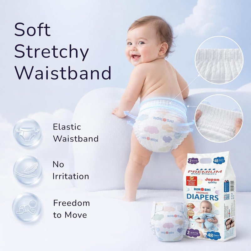 Kokoshi Premium, Size 2, S, 4-6 kg, 82 Diapers - Image 5