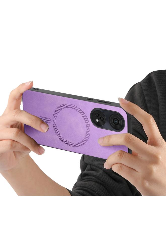 S-TOP Case For OPPO A2 Pro Retro Magsafe Magnetic PU Back Cover Phone Case - Image 4