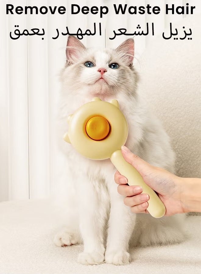 Cat Grooming Brush, Self Cleaning Slicker Brushes for Dogs and Cats Pet Grooming Brush for Pet Massage-Self Cleaning, Long and Short Hair, Ergonomic Handle(Orange) - Image 5