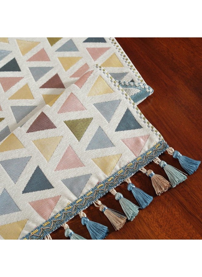 Hanne Fashion Hanne Fashion American Style Table Runner with Tassel Farmhouse Style Washable Table Runners for Holiday Party Dining Decoration (13x 70 Inch, Colorful Triangle)  - Image 4