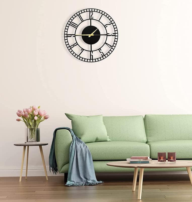 Cartvilla Cartvilla Stylish Metal Wall Clock for Living Room Bedroom Office Kitchen Home and Hall Antique Fancy Big Size Modern Wall Watch for Home Decor Style2 50 CM - Image 3