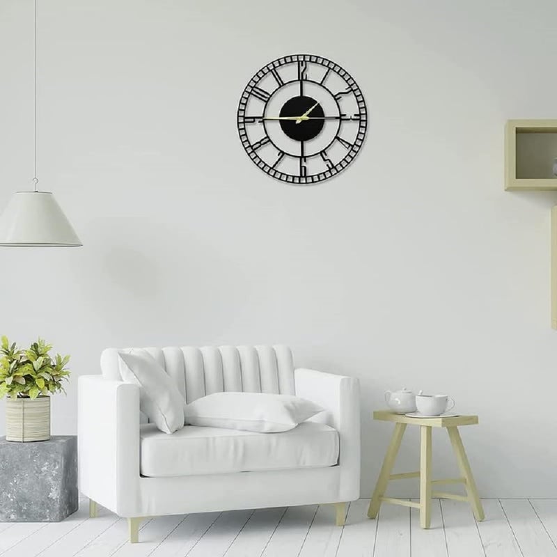 Cartvilla Cartvilla Stylish Metal Wall Clock for Living Room Bedroom Office Kitchen Home and Hall Antique Fancy Big Size Modern Wall Watch for Home Decor Style2 50 CM - Image 2