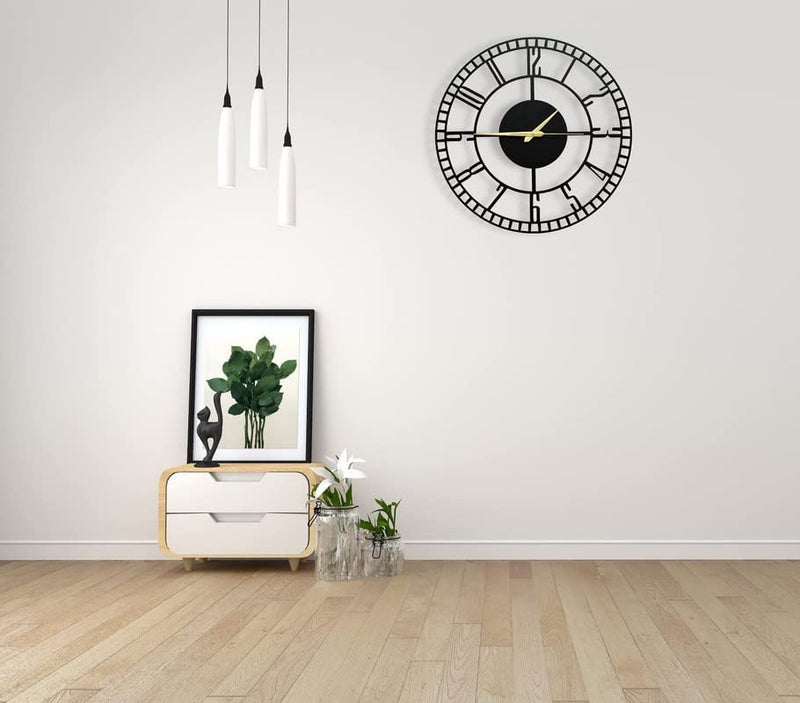 Cartvilla Cartvilla Stylish Metal Wall Clock for Living Room Bedroom Office Kitchen Home and Hall Antique Fancy Big Size Modern Wall Watch for Home Decor Style2 50 CM - Image 5