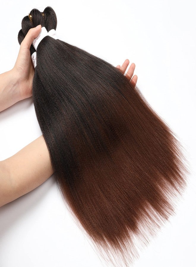 ShowCoco Pre-Stretched Braiding Hair Extension Ombre Natural Black To Brown Crochet Braiding Hair 20 Inch 8 Packs Hot Water Setting Professional Yaki Synthetic Hair For Twist Braids (20Inch,#1B/30) - Image 5