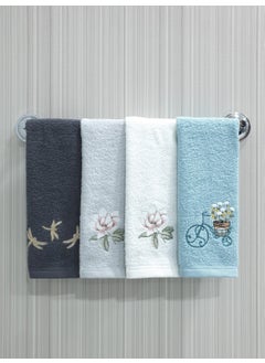Tanem Home Embroidered Cotton Towel Set of 4 30x50 Cm 